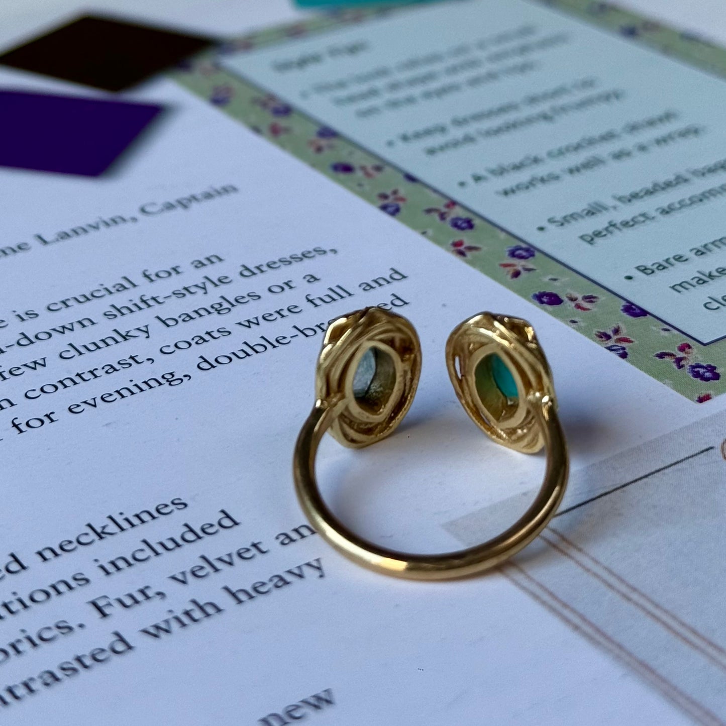 Brass 2stone ring 3