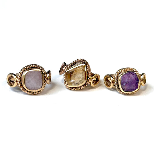 Brass rough design ring