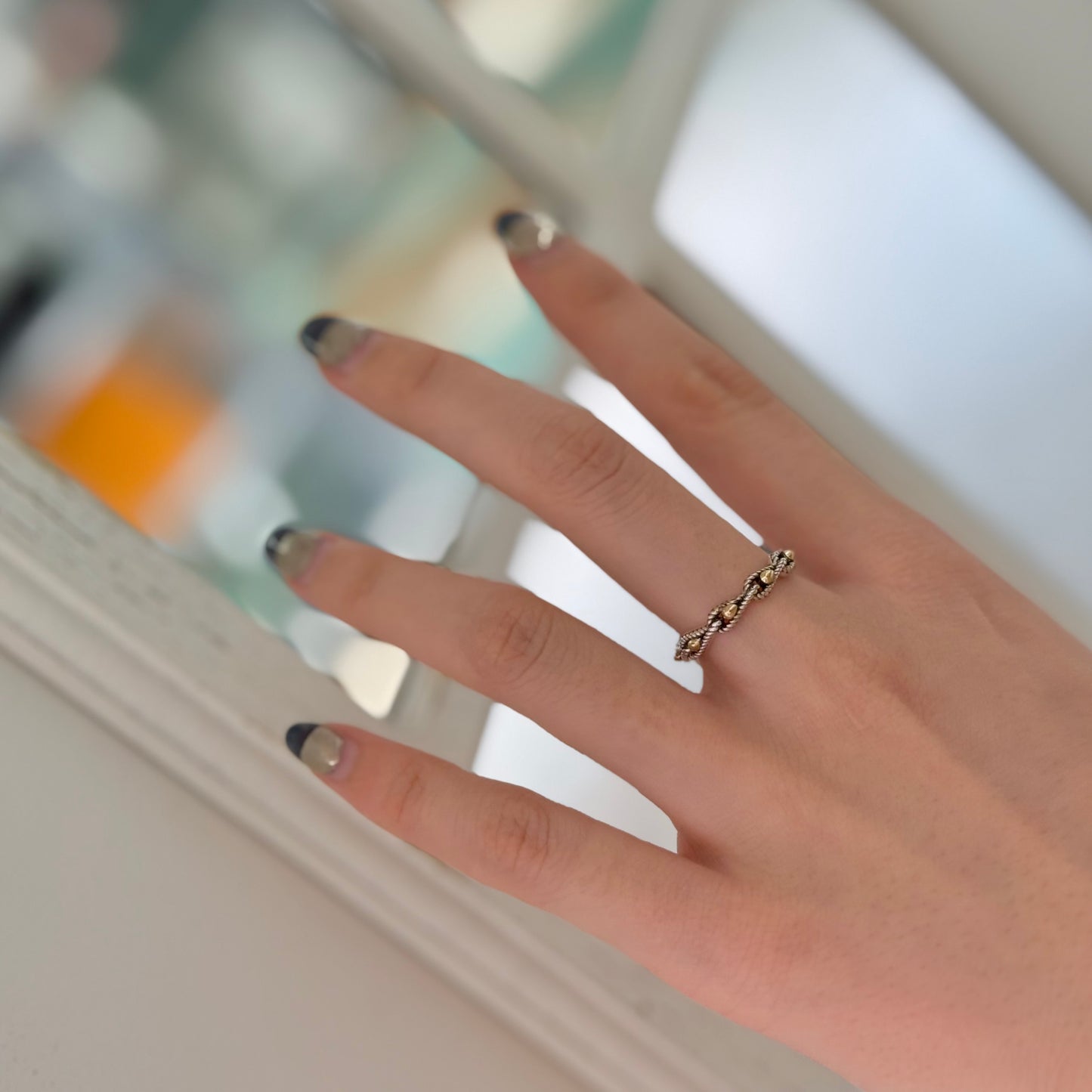 【Bijumam poco】Silver925×18K plain  ring 2