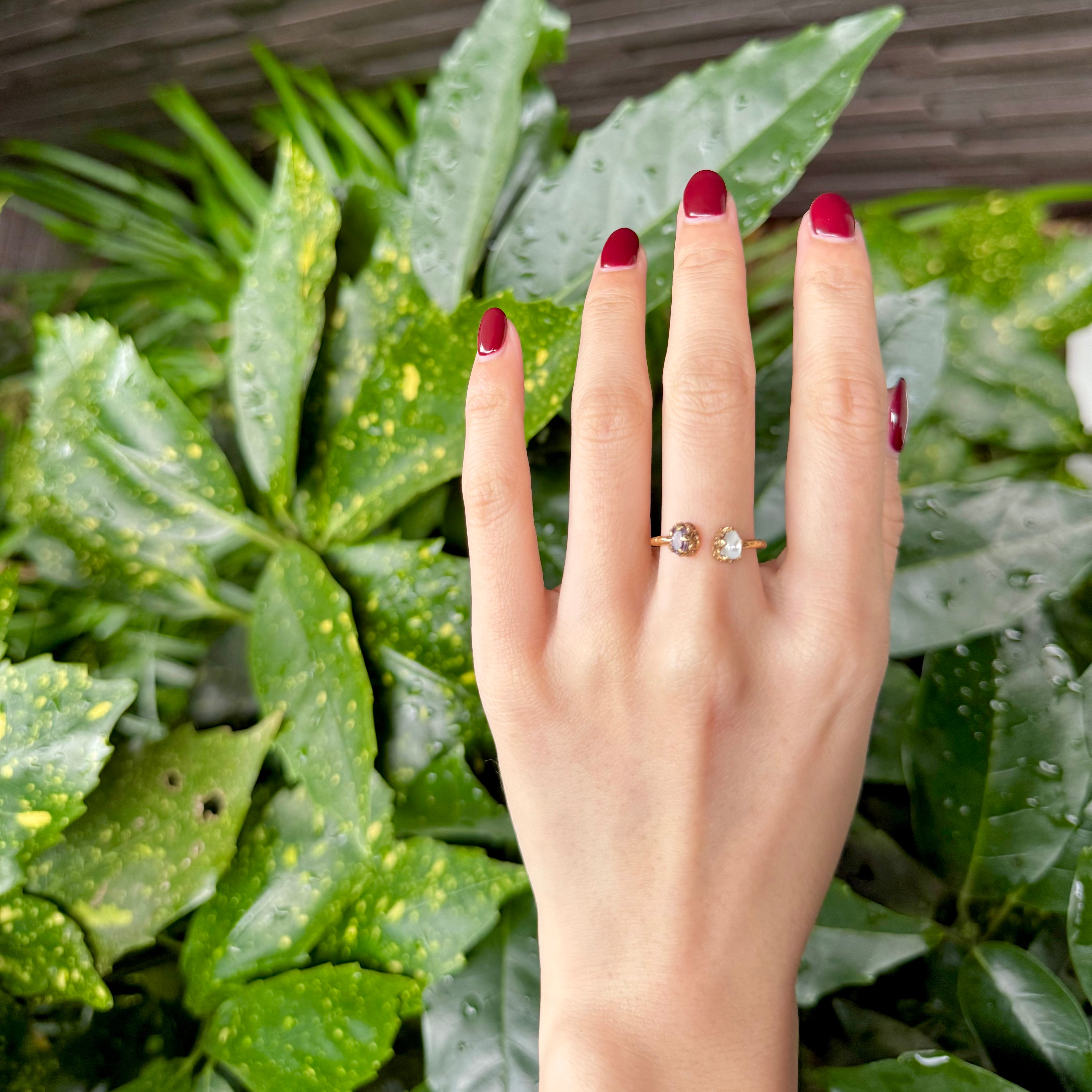 Brass 2stone ring – Biju mam