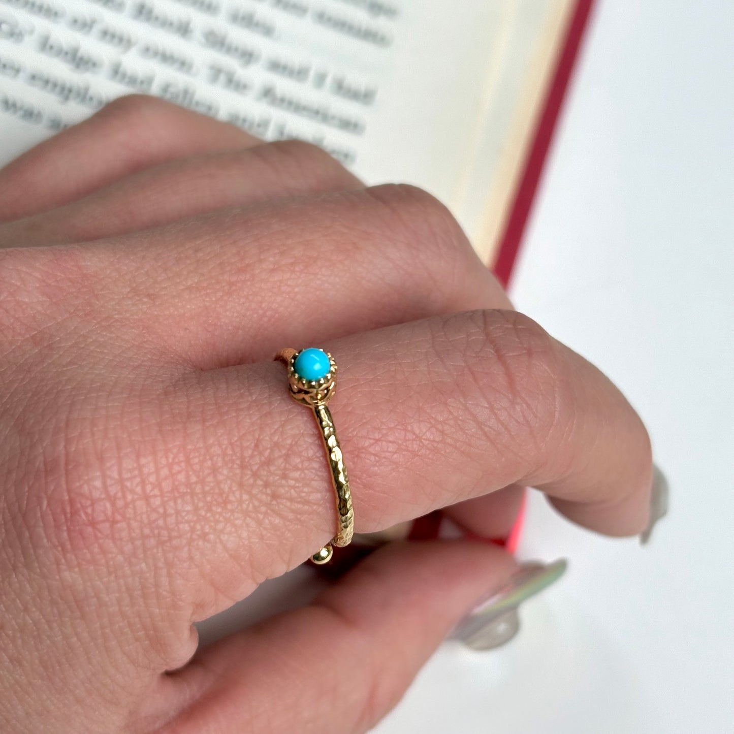 Brass petit ring〈Turquoise〉