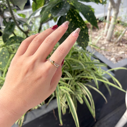 Silver925×Brass plain ring〈Ball〉18