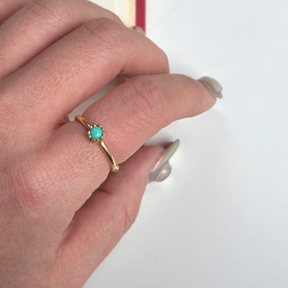 Brass petit ring〈Turquoise〉