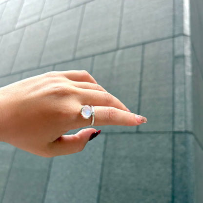 Rainbow Moonstone ring 2