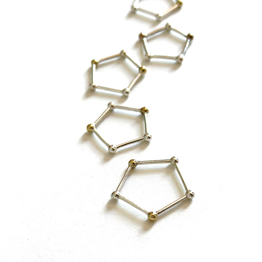 Silver925×Brass plain ring 〈Pentagon〉