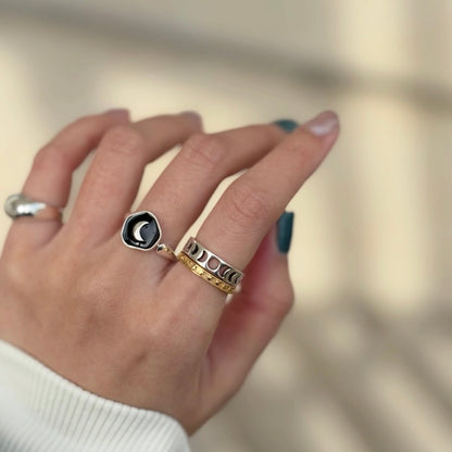 Enamel design ring〈Moon〉