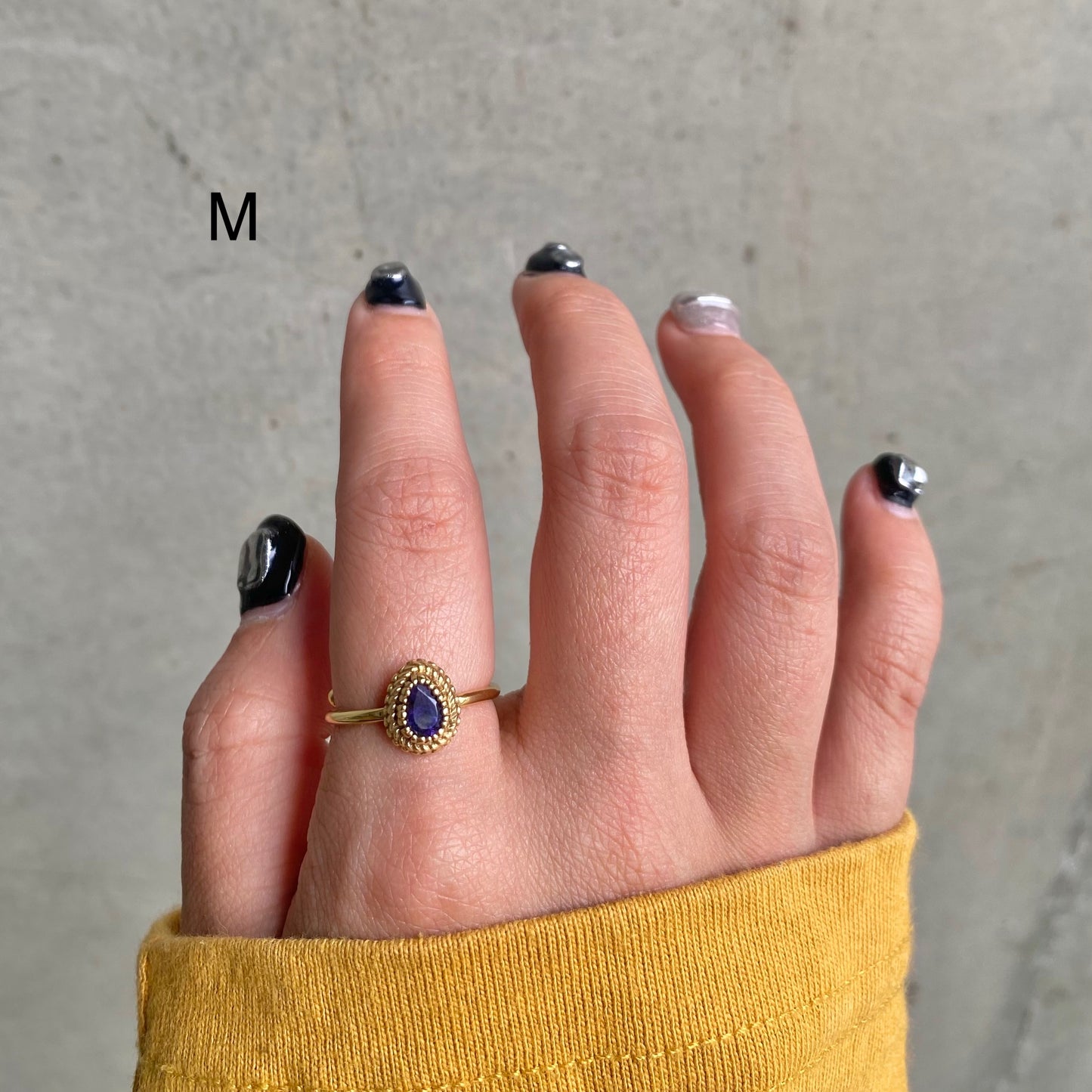 Brass petit  ring〈blue〉