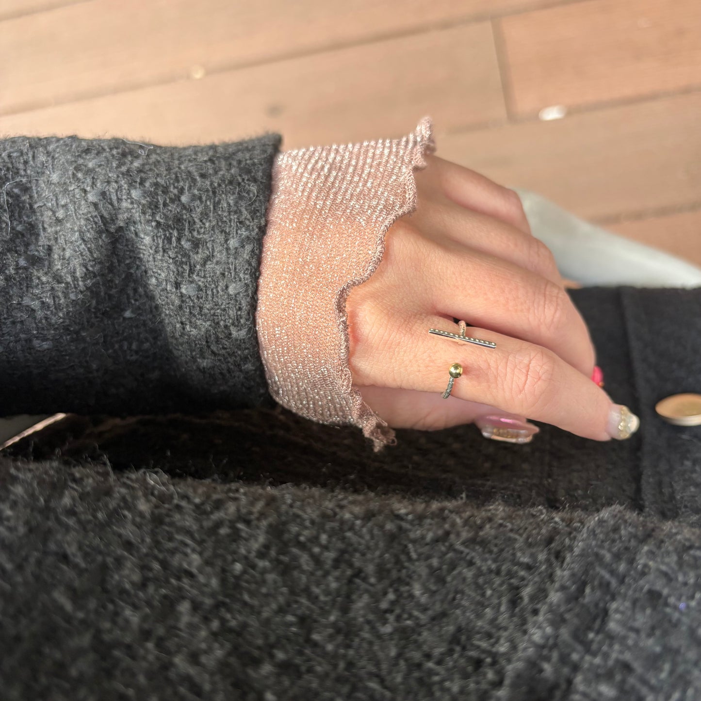 Silver925×Brass plain ring 〈Ball〉22