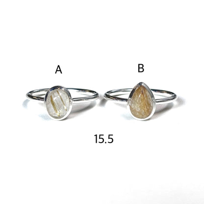 Gold Rutile Quartz ring