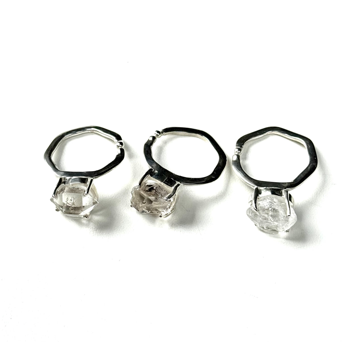 Herkimer diamond ring & ear cuff