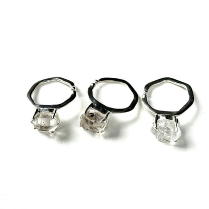 Herkimer diamond ring & ear cuff
