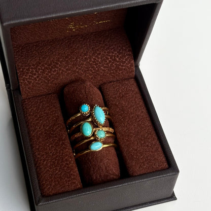 Brass petit ring〈Turquoise〉