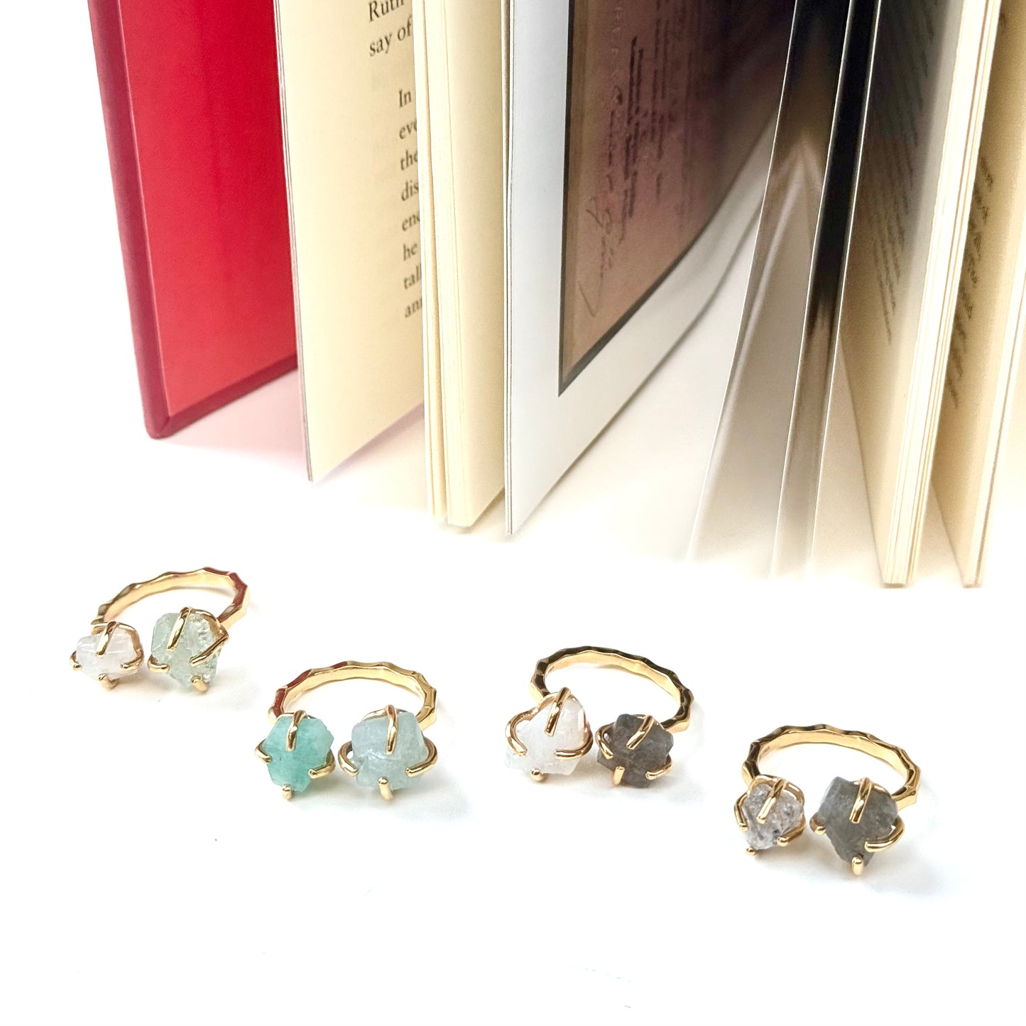 Brass 2stone ring 14