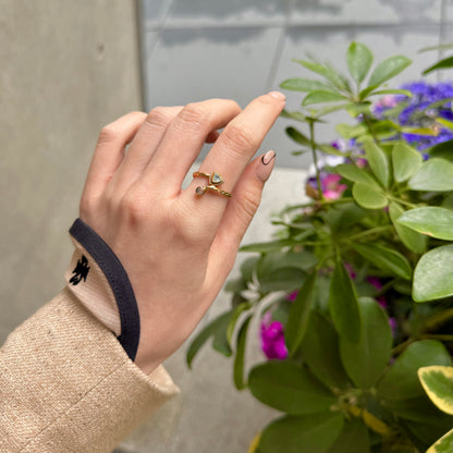 Brass 2stone ring 7