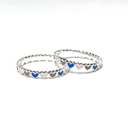 Heart enamel ring 4