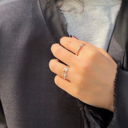 Silver925×brass Heart plain ring