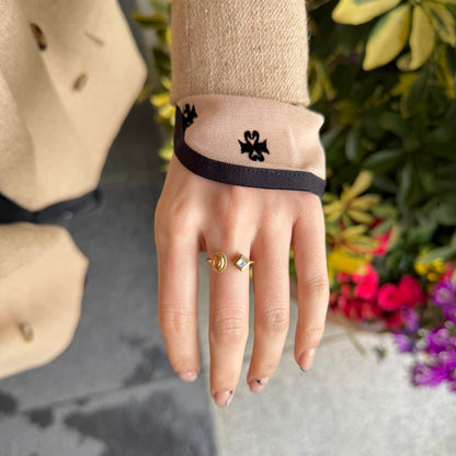 Brass 2stone ring 10
