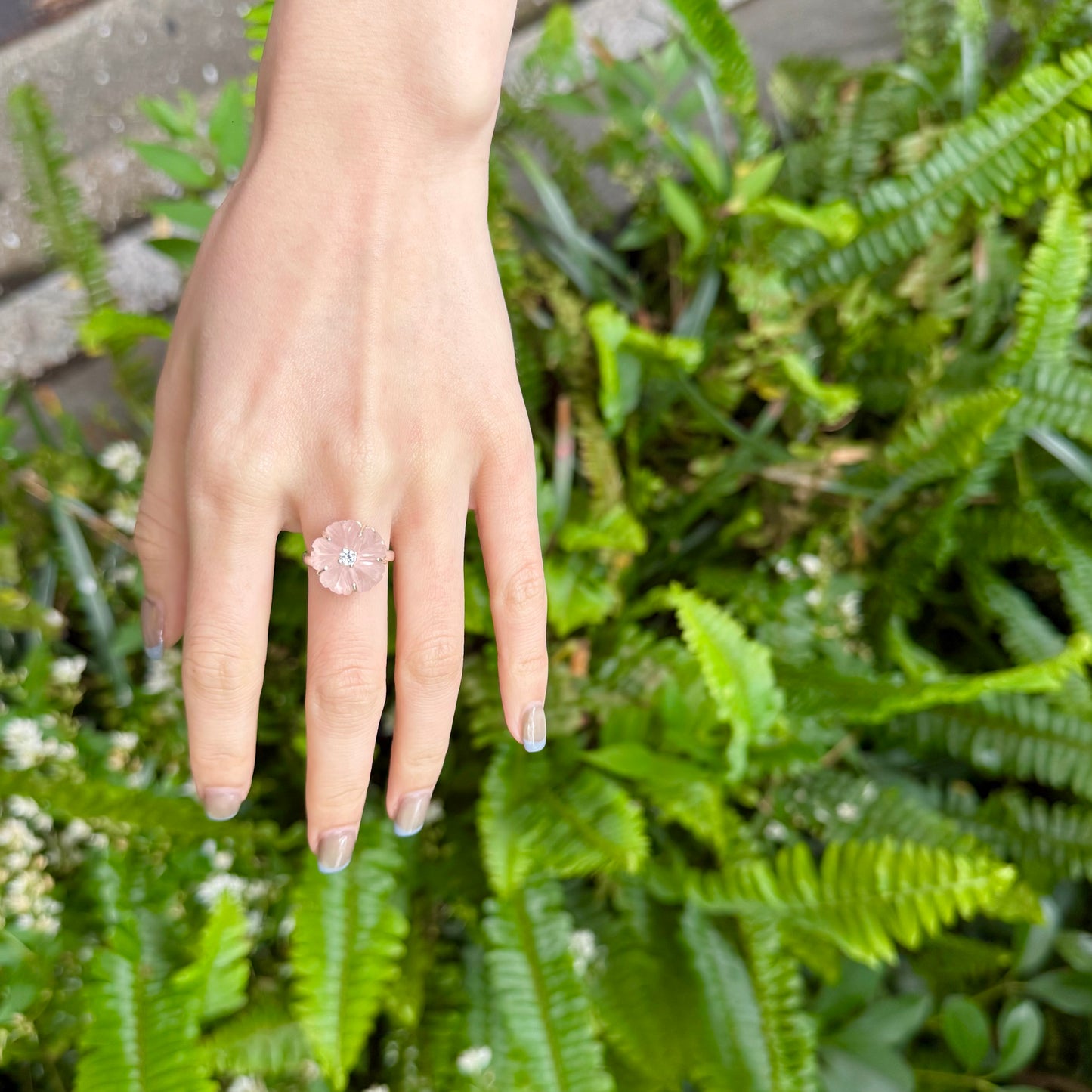Flower carving ring
