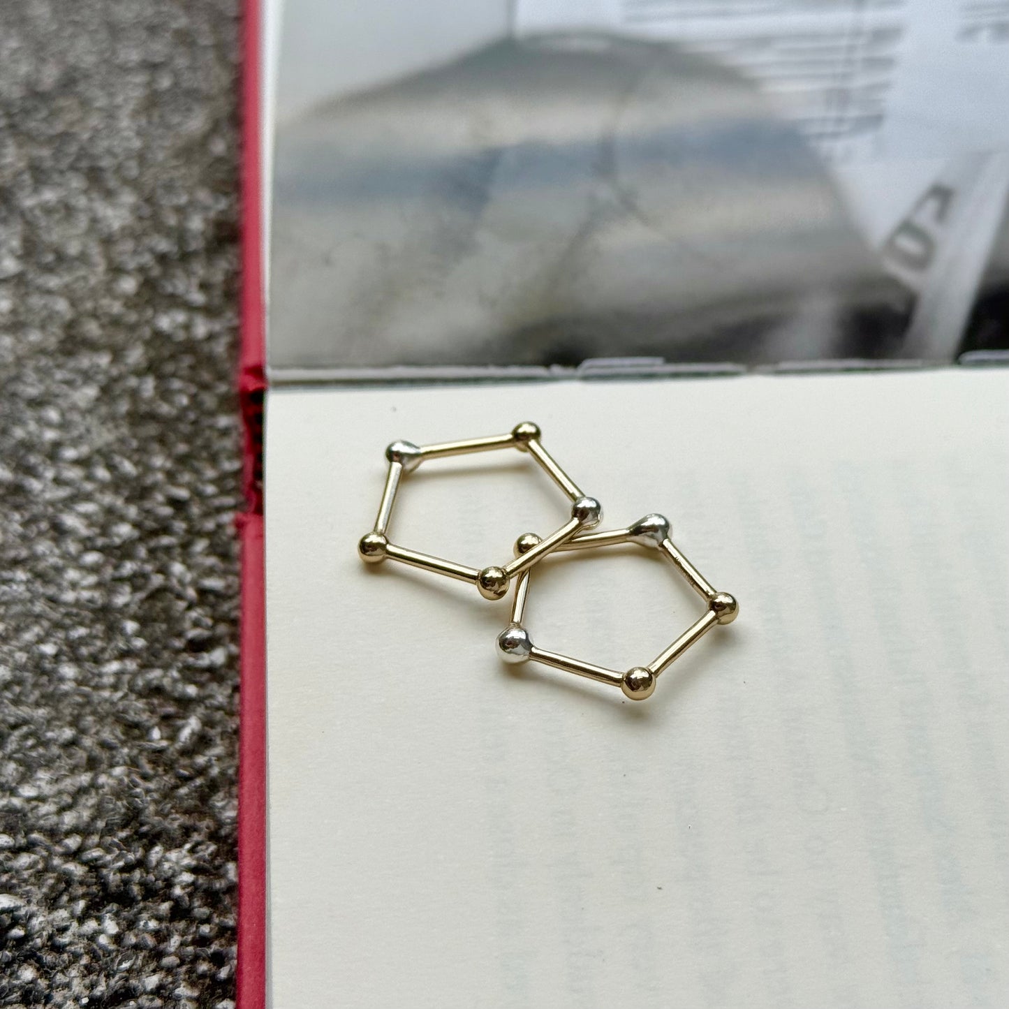 Silver925×Brass plain ring〈pentagon〉