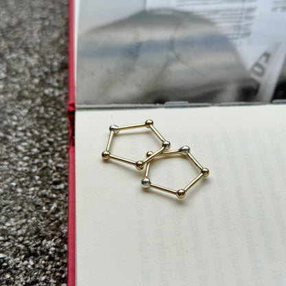 Silver925×Brass plain ring〈pentagon〉