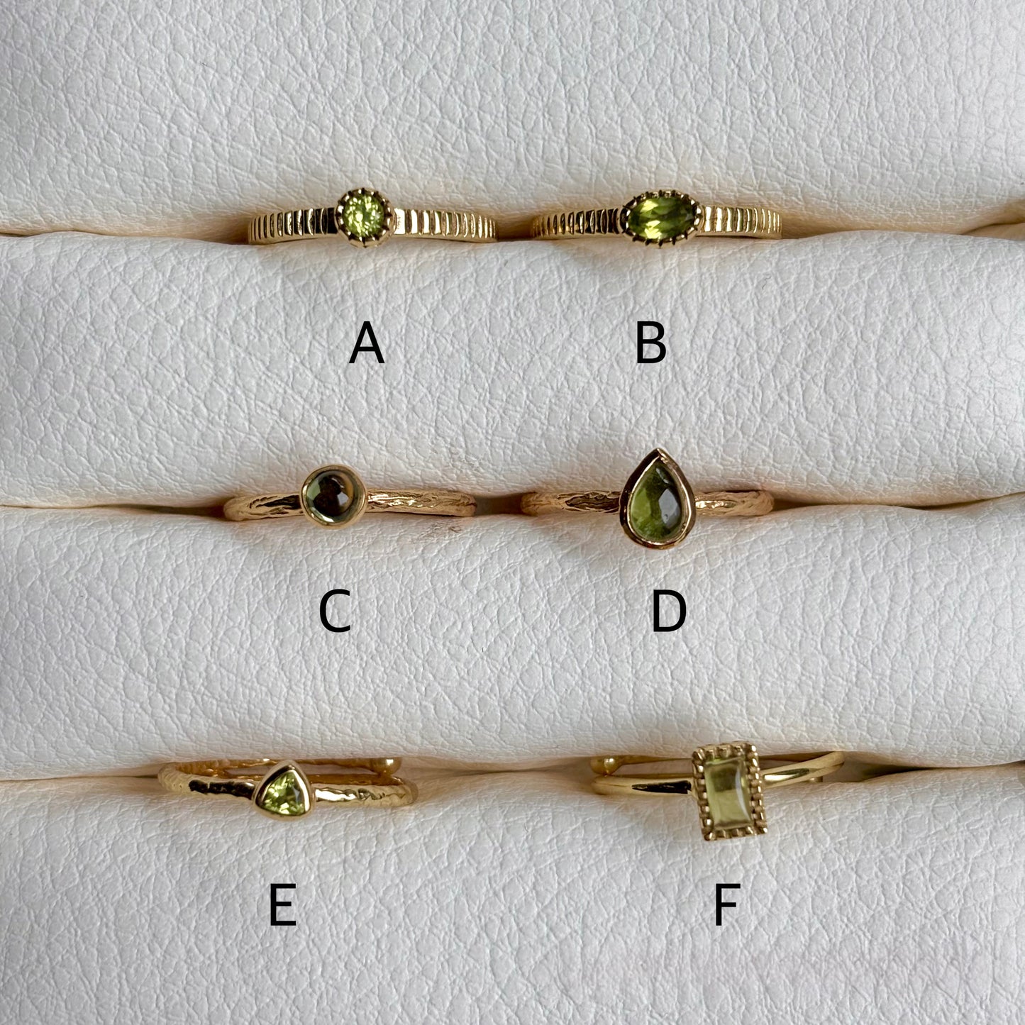 Brass petit ring〈Peridot〉