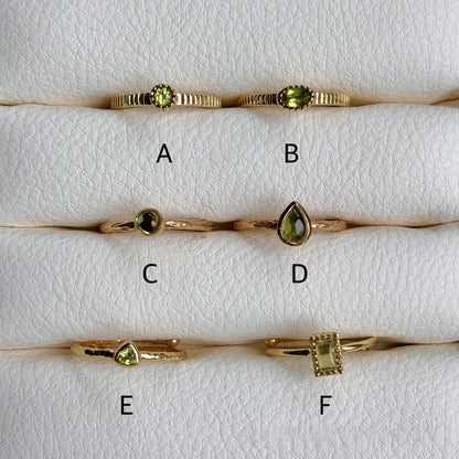 Brass petit ring〈Peridot〉