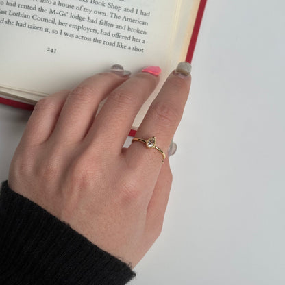 Brass petit ring 〈Crystal〉