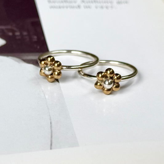 Flower plain ring 4