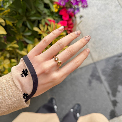 Brass 2stone ring 9