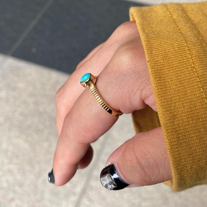 Brass petit  ring〈blue〉