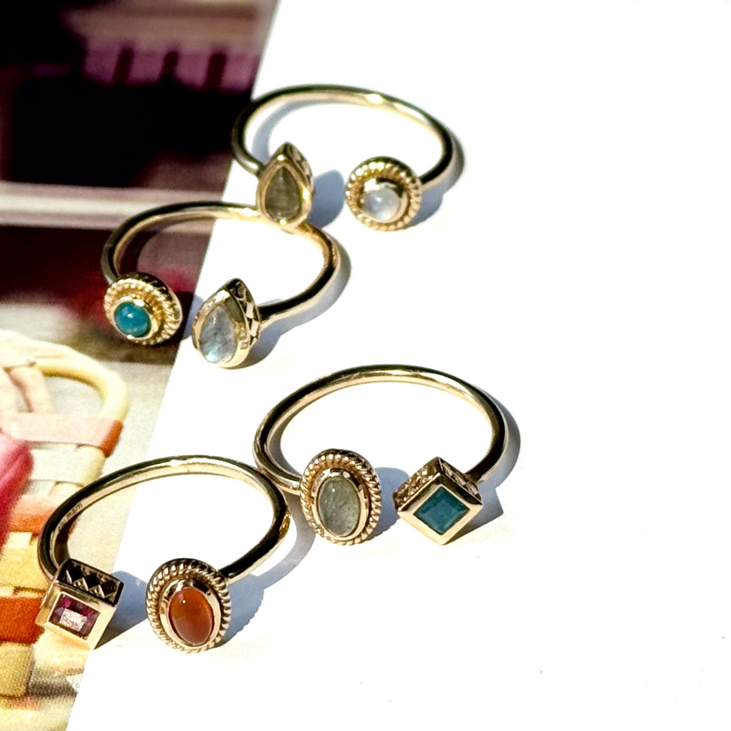 Brass 2stone ring 5