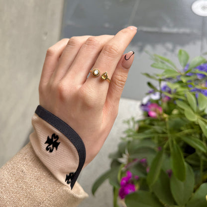 Brass 2stone ring 9