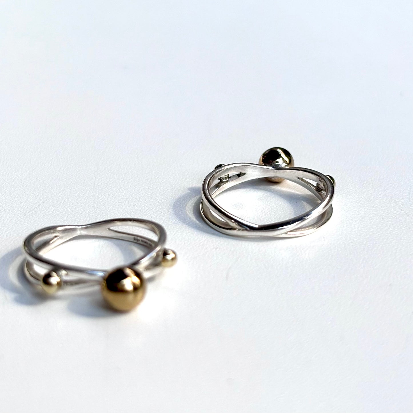 Silver925×Brass plain ring〈Ball〉18
