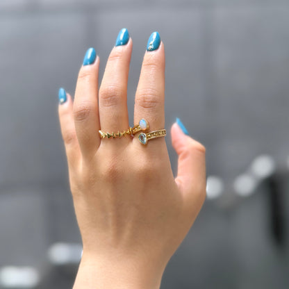 Brass 2stone ring 13