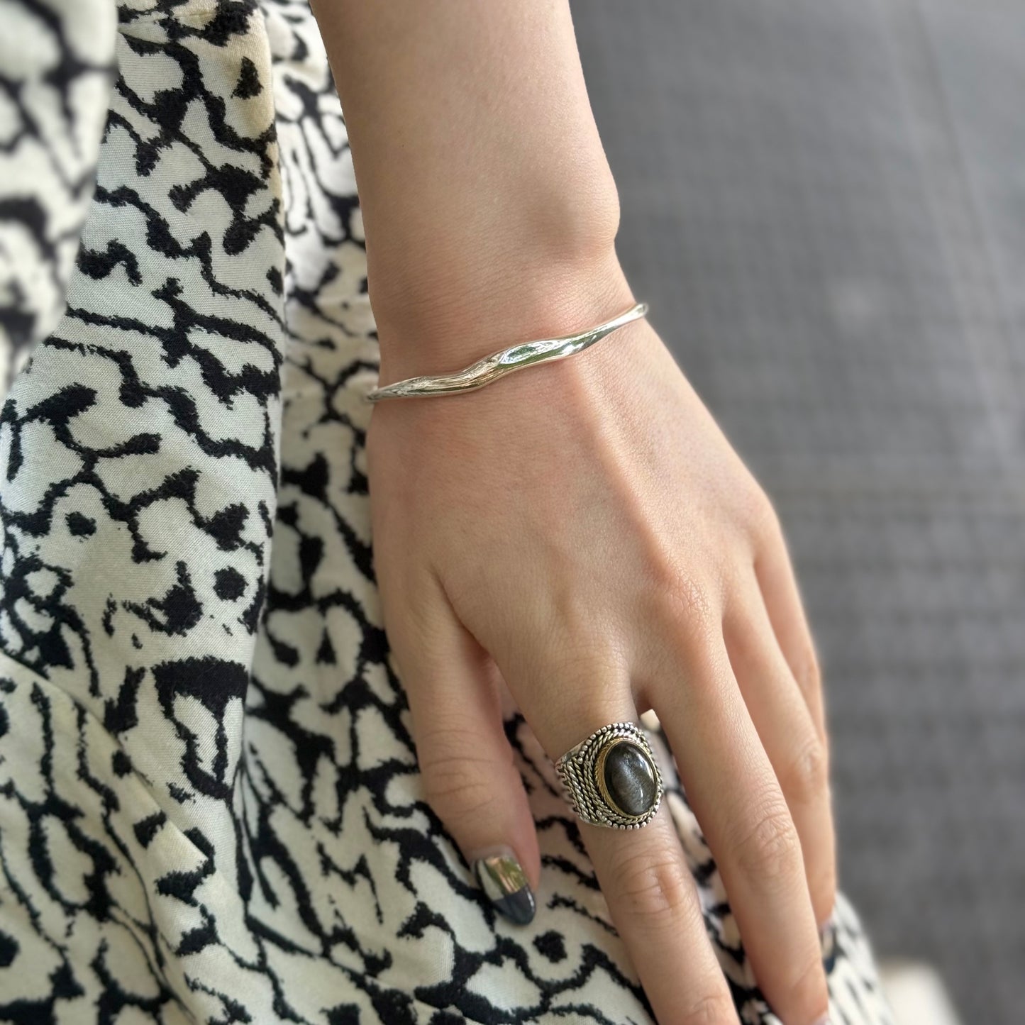 Silver925 plain bangle 2