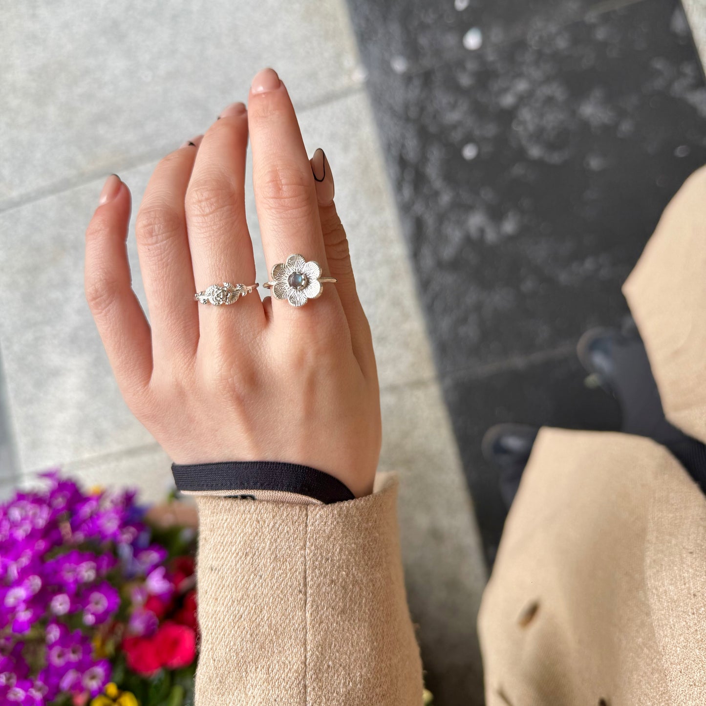 Flower design ring 7