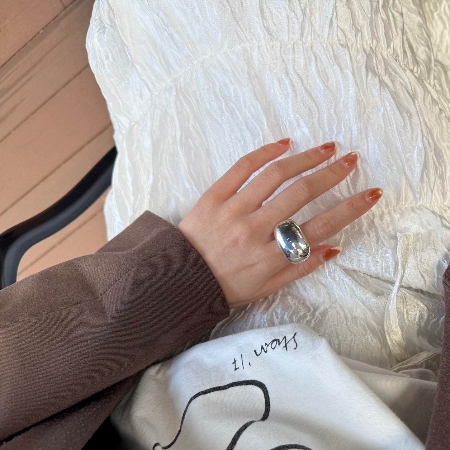 Silver925 plain ring 54