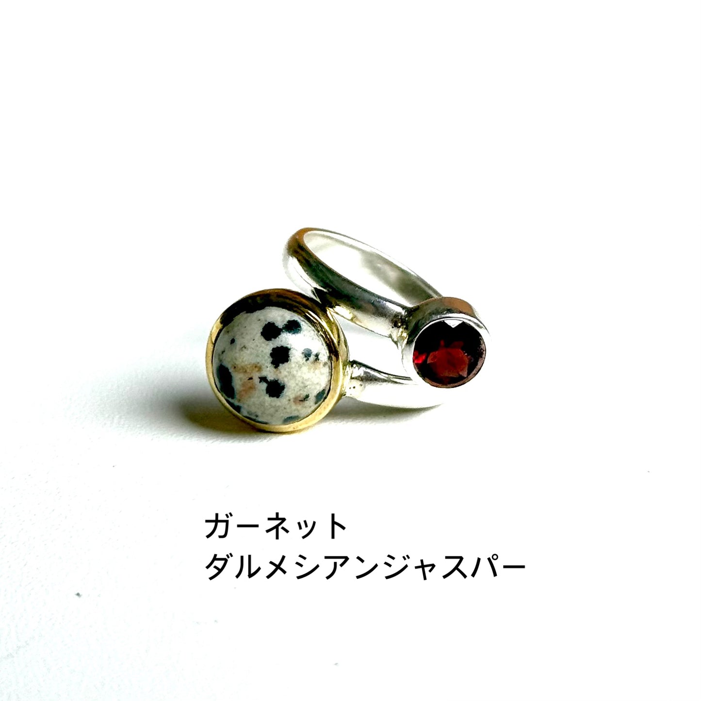Silver925×Brass 2stone ring 20