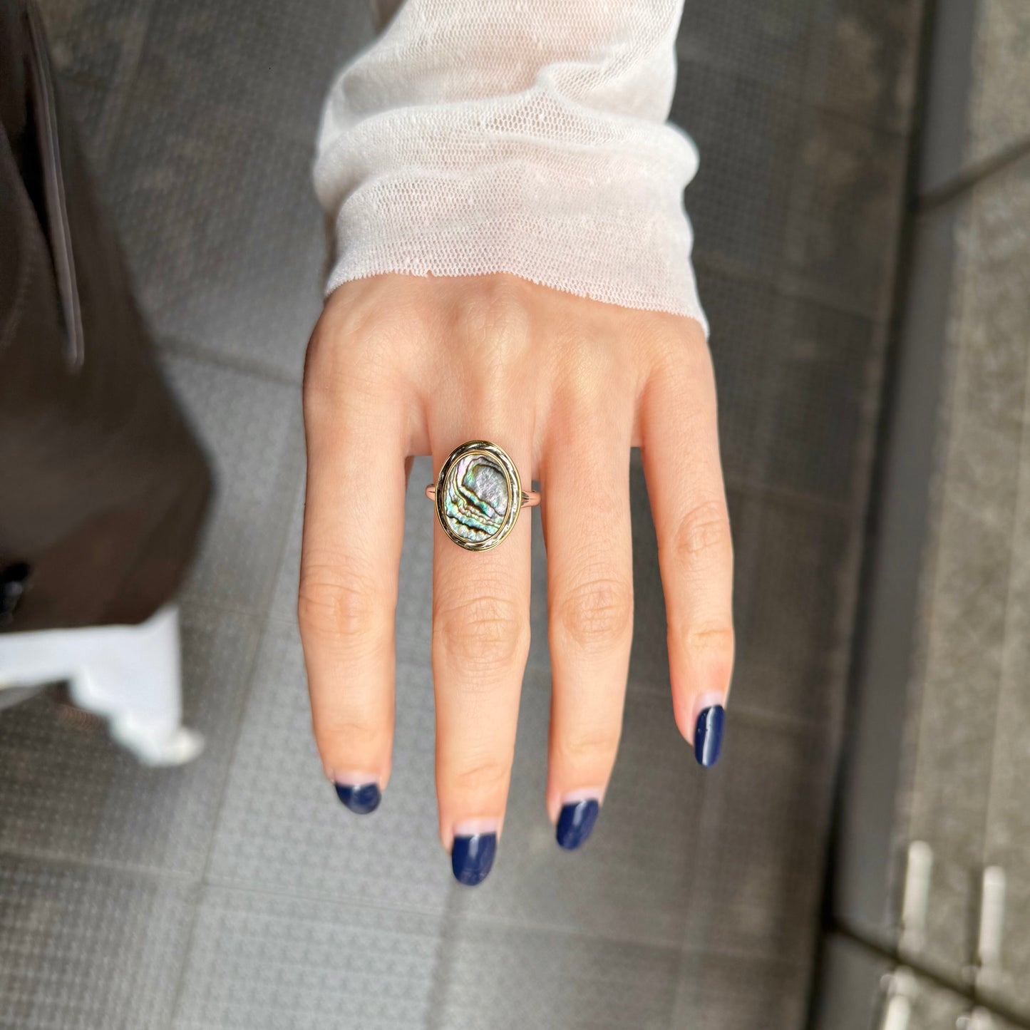 Abalone shell design ring 1