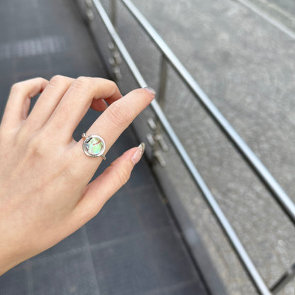 Doublet Abaloneshell ＆ Crystal ring 2