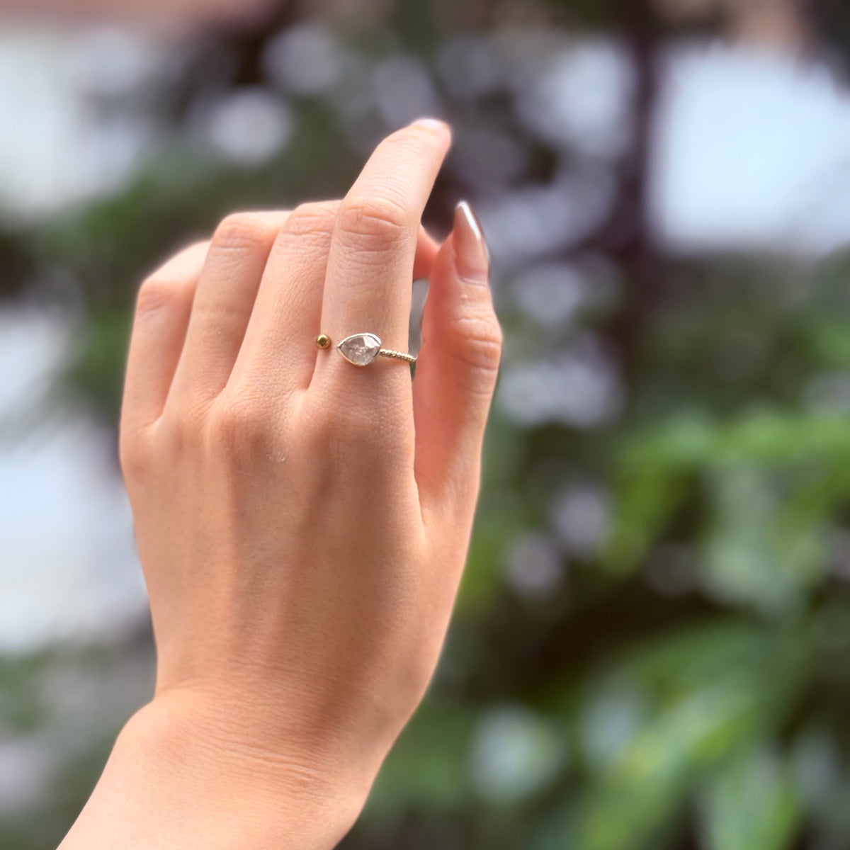 Herkimer diamond ring 12