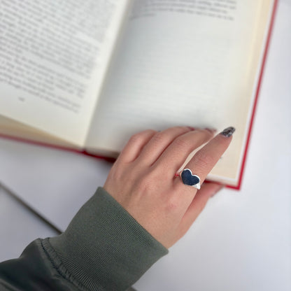 Heart plain ring 54