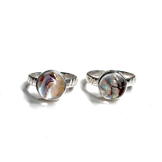 Doublet Abalone shell & Crystal ring 1