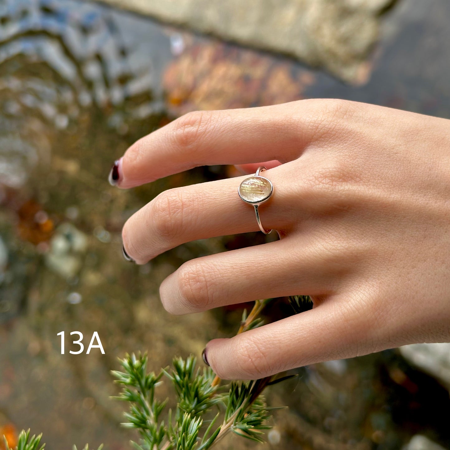 Gold Rutile Quartz ring