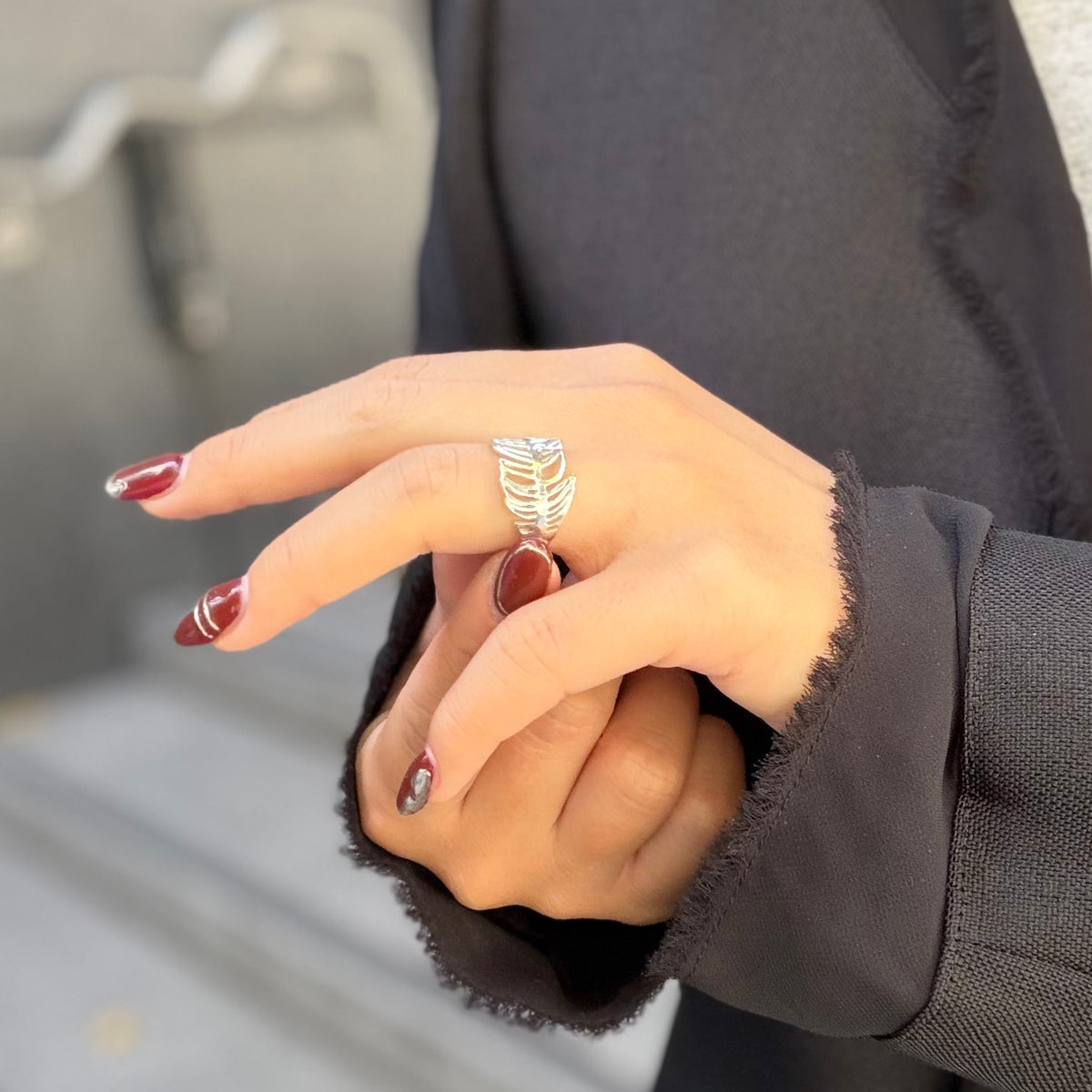 Leaf plain ring 63