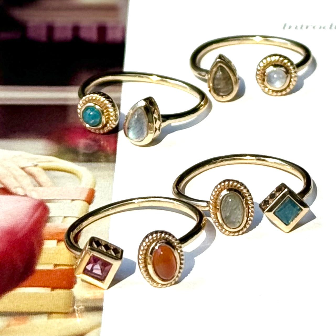 Brass 2stone ring 5