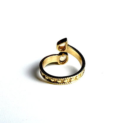 Brass 2stone ring 3