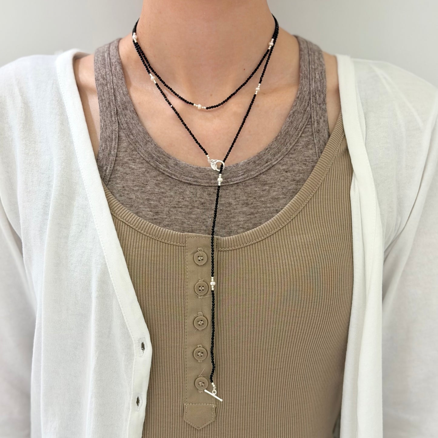 Pearl×Stone necklace 3