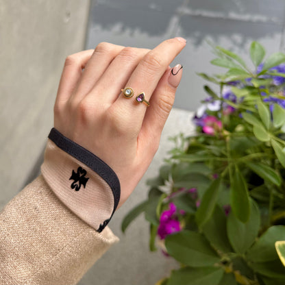 Brass 2stone ring 9