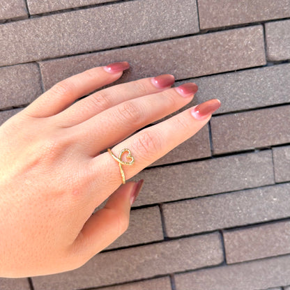 Brass Heart plain ring 5